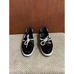 Cole Haan Women's Nantucket Camp Navy PatentLeather SlipOn Boat Shoes  Size 8.5B